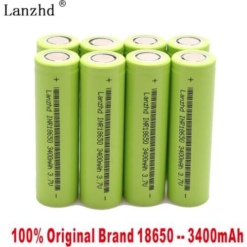 2019 NEW 8PCS 18650 batteries INR18650 3400mAh 3.7V li-ion rechargeable battery for flashlight toys free shipping