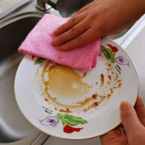 3m/set Anti-grease Dish Cloth Fiber Washing Towel Scouring Pad Cleaning Rags Kitchen Household Supplies Cleaning Tools Hot E0995