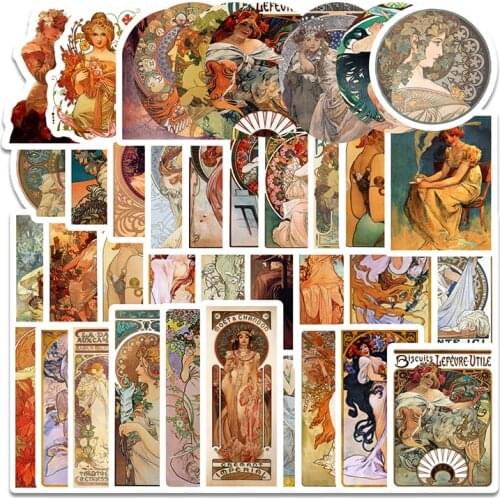 38Pcs World Art Writer Mu Xias Art Works Stickers For Mobile Phone Diy Refrigerator Skateboard Car Accessories Sticker