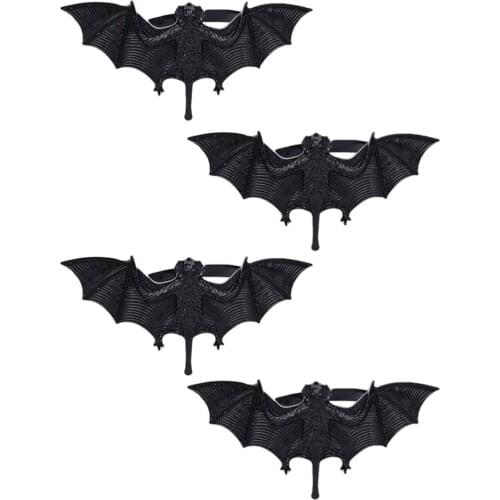 4pcs Decorative Bat Napkin Decor Creative Napkin Buckles (Black)