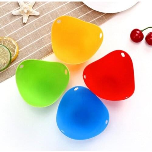 4pcs Environmentally Friendly High Temperature Resistant Silicone Egg Cooker Egg Steamer Pot Mold Kitchen Tool