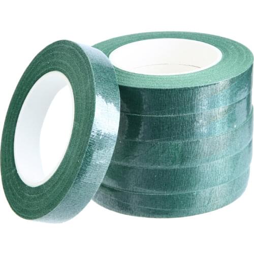 6 Rolls 1.2cm Wide Deep Green Paper Florist Floral Stem Wrap Tapes Artificial Flower Stamen Wrap Tape DIY Craft Supplies
