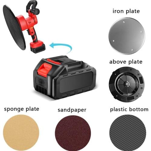 Drywall Sander And Mixer Wall Polishing Machine Accessories-metal/Sponge/above/Plastic Bottom Plate,sandpaper,Pole,Battery