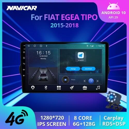 2Din Android10 Car Radio For FIAT EGEA TIPO 2015-2018 Stereo Receiver GPS Navigation Auto Radio Bluetooth Player NO 2DIN DVD IGO
