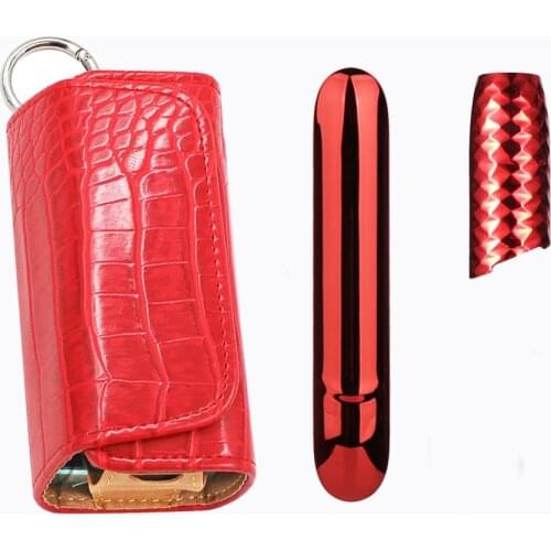 Flip Crocodile Bag for Iqos 3.0 Duo Case + Side Cover + Bling Cap Pouch Double Book Wallet Leather Holder for Iqos 3 Accessories