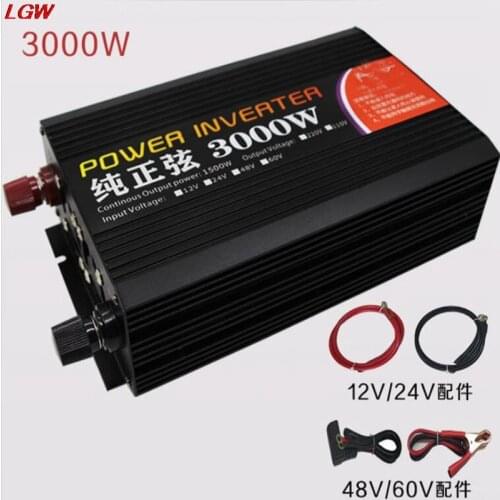 Pure sine wave inverter DC12V 24V 48V 60V to AC220V 3000W solar power converter for automotive voltage converter inverter