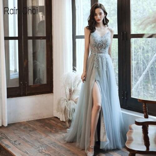 Evening Dresses 2021 Backless Split Formal Gowns Sexy Long Party Dresses