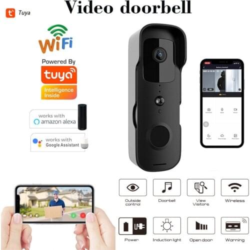 Smart Tuya Video Doorbell WIFI Surveillance Camera HD 1080P Night Vision Doorbell Home Security Support Alexa Google Assistant