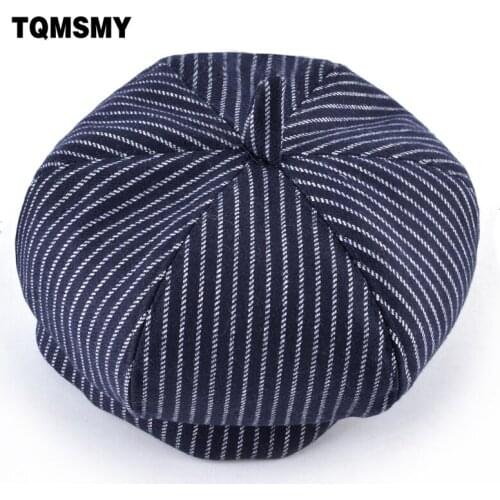 Cotton hats for Boys Berets Spring Casual Peaked cap kids Gorras Planas Children Striped Newsboy Caps girls Autumn Beret bone