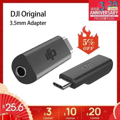 For Original DJI Osmo Pocket microphone Adapter 3.5mm Supports external 3.5mm mic mount for TRS Plug DJI Osmo Pocket Accessories