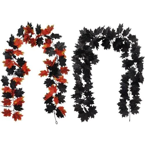 Maple Leaf Ornaments European and American Home Wall Hanging Decoration Black Simulation Halloween Ornaments