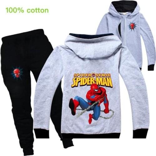 Disney Spiderman Baby Boys Clothing Sets Cotton Sport Suit Boy Spring Autumn Hoodies Coat Pant 2pcs set Costumes Kids Clothes