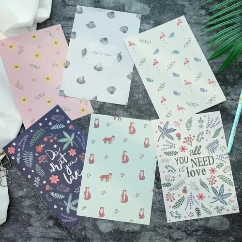 1set/6pcs Korean creative small fresh flowers letter paper envelopes lovely romantic colorful letters envelopes + stationery