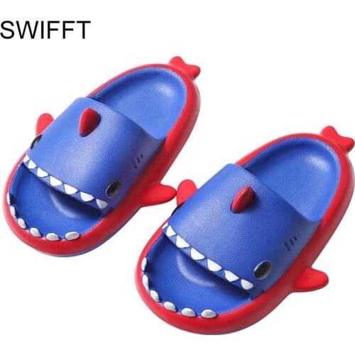 Shark Summer Childrens Slippers Baby Rainbow Shoes Outdoor For Kids Toddler EVA Cartoon Print Cute Flat Heels Beach Sandals