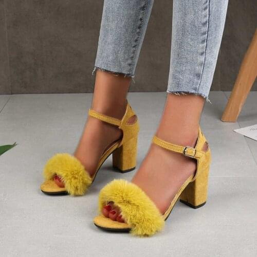 Summer Plush Platform Buckle Sandals Fashion Buckle Open Toe Designer Sandals High Heel Casual Sandals