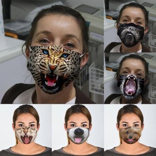 Hot Lion Leopard Tiger Mouth Cosplay Womens Men Masks Adult Face Protection Dustproof Spots Breathable Keep Warm Halloween Mask