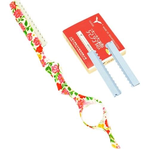 Meisha High Quality Stainless Steel 1Pcs Hair Razors Salon Hairdressers Hair Cutting Shaving Knife with 10pcs Blades HC0005