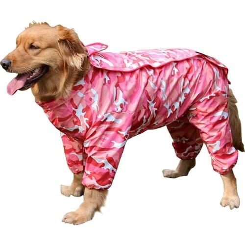 Fashion Hooded Pet Dog Raincoat Lightweight Dog Rain Jacket Zipper Closure Rain Poncho for Dog Easy Step in Closure Refreshing