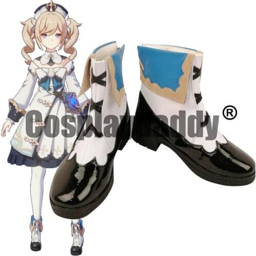 Genshin Impact Mondstadt Church of Favonius Deaconess Shining Idol Barbara Pegg Cosplay Shoes Ankle Boot S008