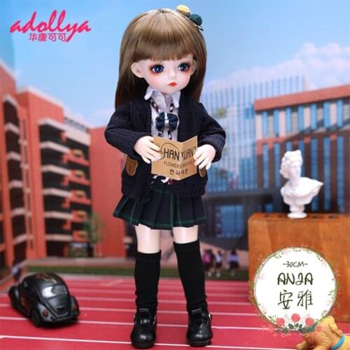 Adollya BJD Doll Clothes Full Set Dress 1/6 Kawaii BJD Accessories Skirt Clothing Toys For Girls DIY Dress Up Clothes For Dolls