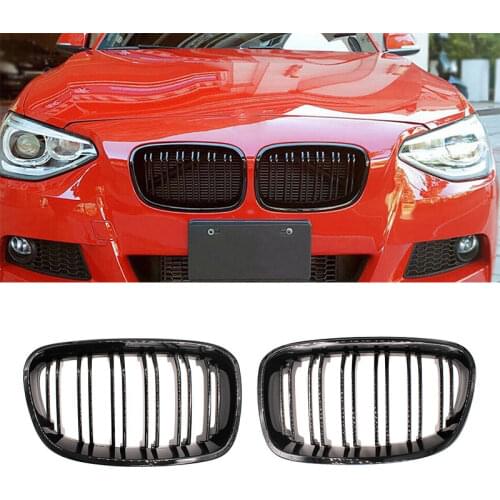 Front Kidney Grille For BMW F20 F21 1 Series 2011 2012 2013 2014 Car Replacement Racing Grille Gloss Black