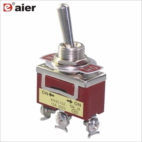 3Pcs Toggle Switch Heavy Duty Switches Brown SPDT ON/ON Type Double Throw 3 Pins 2 Positions 250VAC 10A Amps Screw Terminals
