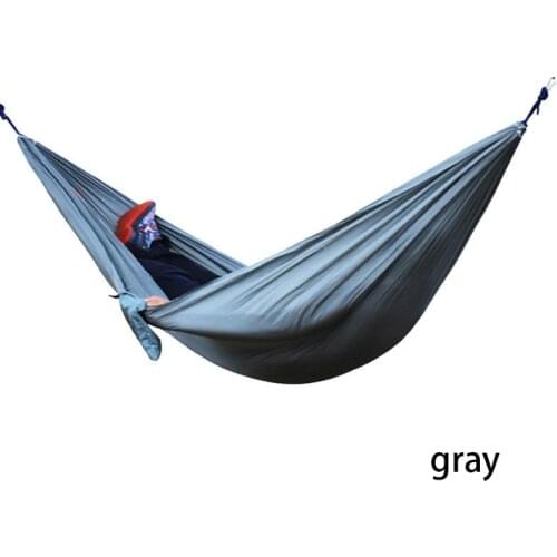 Portable Camping Hammock Double Hanging Bed Lightweight Nylon Parachute Hammock Outdoor Survival Travel Leisure Sleeping VIP