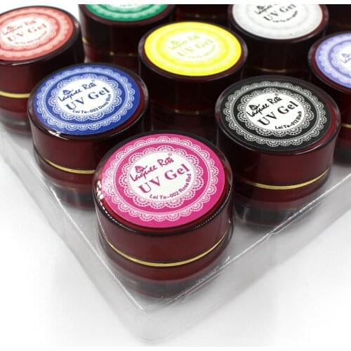 12pcs Professional 3D UV Sculpture Gel Modelling Pure Colour Nail Art Tips Creative Manicure Decor 5ml each pot