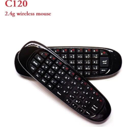 C120 2.4GHz Wireless Keyboard Air Mouse Remote Control English Rechargeable Handheld for Gaming Smart TV BOX PC