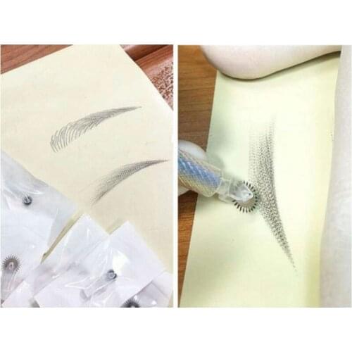 Royun 5 Pcs/Pack Semi Serrated Roller Permanent Makeup Tattoo Microblading Blade Needle for Eyebrow