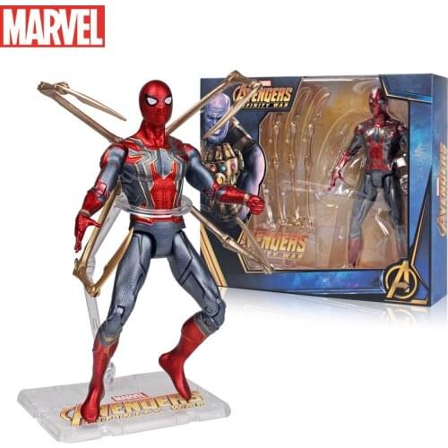 7inch Bracket Edition Steel Battle Suit Extraordinary Spider-Man Boxed Avengers 3 Genuine Model Moveable Action Figure Kids Toys