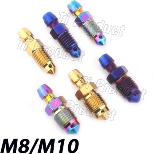 Titanium Bolts M8 M10 P1.0/1.25mm Titanium Alloy Screws for Motorcycle Brake Caliper Oil Drain Deflation Bolt 1Pcs