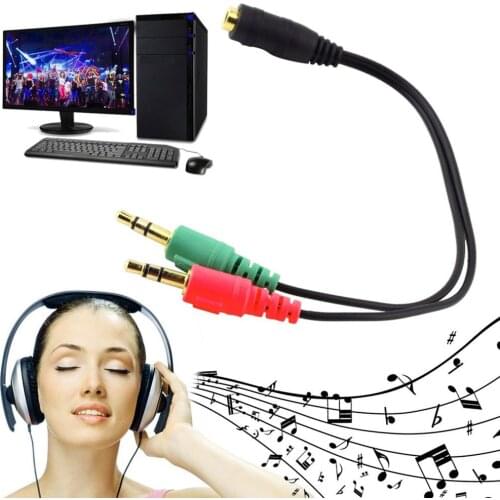 Universal 3.5mm 2 in 1 Earphone Audio Adapter Cable Female To Dual Male Extension Cord Y Splitter for Phone PC MP3 MP4
