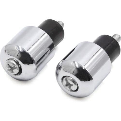 Uxcell 2pcs Universal Silver Tone Motorcycle Motorbike Handlebar Grips Bar End Caps