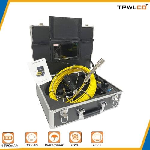 50M Sewer Pipe Inspection Video Camera Free 8GB SD Card DVR Recorder for Drain Pipeline Industrial Endoscope with 7'' Monitor
