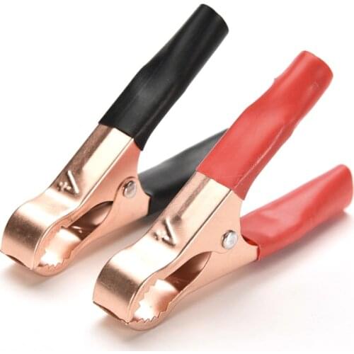 2pcs Copper Plated Alligator Batterys Chargers Clips Test Clamp For Jump Starter