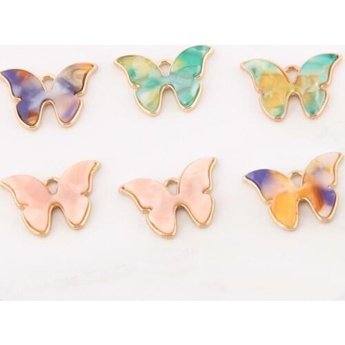 10pcs Enamel Charms Butterfly Pendants DIY Handmade Popular Metal Delicate Accessories For Women Jewelry Making Gift
