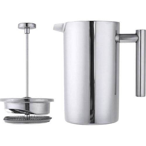 1000ML Stainless Steel French Presses Double Layer Insulation Teapot With Plunger Filter Coffee Tea Press Maker Home Coffeeware
