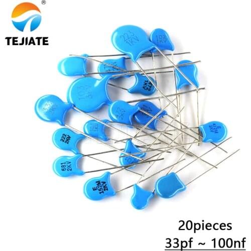 20pcs High voltage Ceramic Capacitor 1KV 33PF 82PF 100PF 220PF 470PF 560PF 1NF 2.2NF 4.7NF 10NF 22NF 100NF 471 222 223 471 103