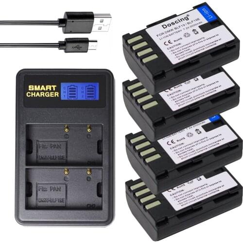 4PCS 2000mAh DMW-BLF19 DMW BLF19 BLF19 Li-ion Battery + LCD USB Charger for Panasonic Lumix DMC-GH3 DMC GH3 GH4 DMC-GH4 Camera