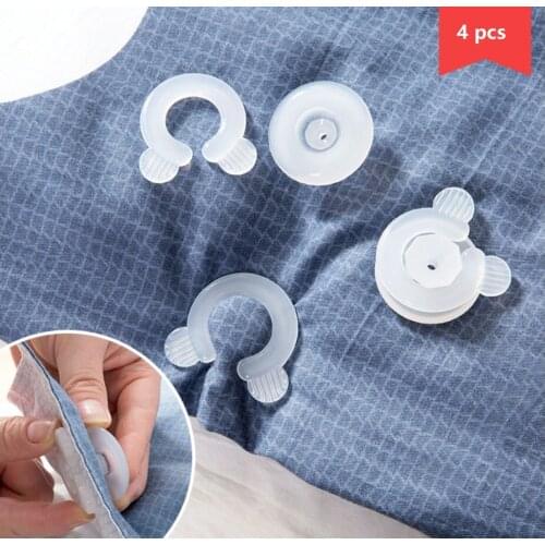 4 PCS Quality Plastic Durable Comforter Clamp Bed Duvet Fastener Home Holder Sheet Clip Quilt Gripper Blanket Cover gadgets