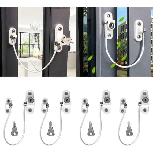 4pcs/Set Baby Safety Lock Window Child Lock Protection Stainless Steel Window Limiter Multifunctional Cabinet Door Baby Care