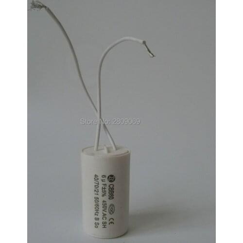 6uf,450V,AC 50/60Hz,40/70/21,two wires,cylindrical capacitor
