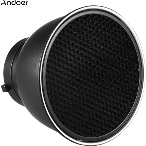 Andoer 7 Inch Standard Reflector Diffuser Lamp Shade Dish with 60° Honeycomb for Bowens Mount Studio Flash Light Speedlite
