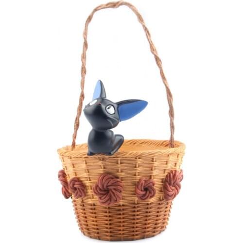 Anime Kikis Delivery Service totoro Resin Figure Black Cat Jiji Arts Craft Flower Pot Straw Hat Landscape Toy doll decor gift