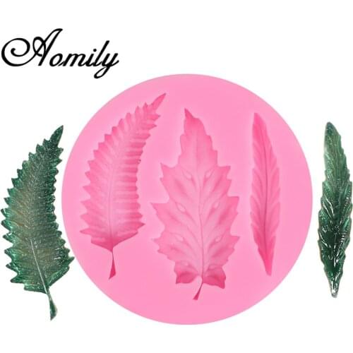 Aomily Leaf Leaves Silicon Cake Molds Chocolate Jelly Candy Bakeware Fondant Mold DIY Pastry Ice Block Soap Mould Baking Tool