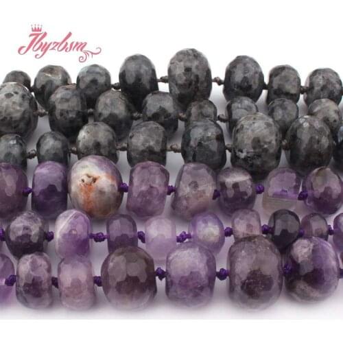 5x8-12x16mm Faceted Rondelle Beads Amethysts,Labradorite Natural Stone Beads For DIY Necklace Jewelry Making 18" Free Shipping