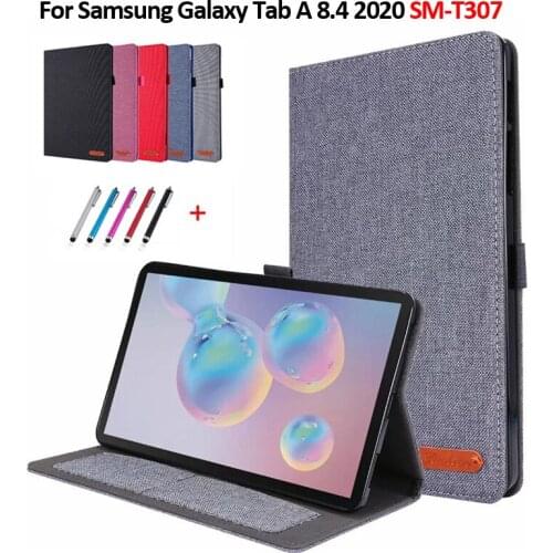 Case for Samsung Galaxy Tab A 8.4 Case 2020 SM-T307 Cowboy Folding Flip Stand Cover Coque for Tab A 8.4 Case Coque+Pen