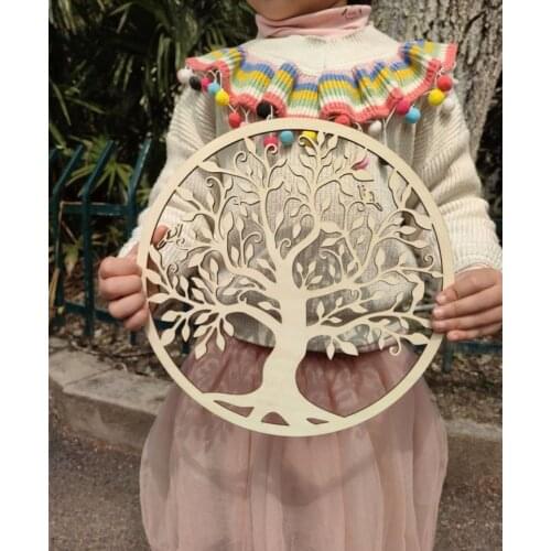 Wooden Sign Tree of Life Shape Laser Cut Wood Wall Art Home Decor Handmade Coasters Craft Making Sacred Geometry Home Ornament