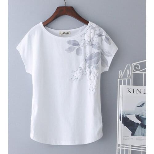 Short-sleeved womens t-shirt summer new loose and thin bottoming shirt covering belly top tide